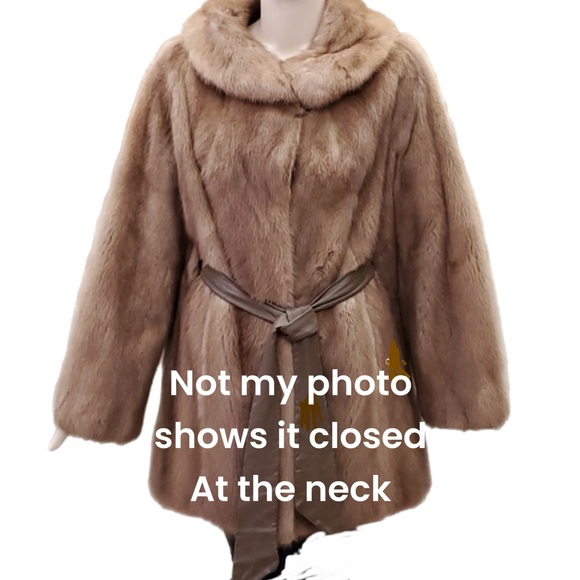 Neusteters Vintage Mink jacket w tie belt -pockets, authentic. Mink. Brown 8 - Picture 7 of 13